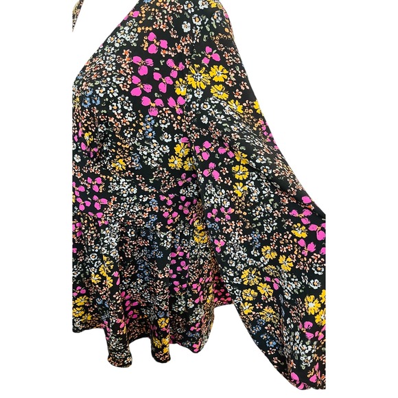 Shein Curve Floral Blouse Long‎ Sleeve V Neck Button Front 1XL - Picture 7 of 11